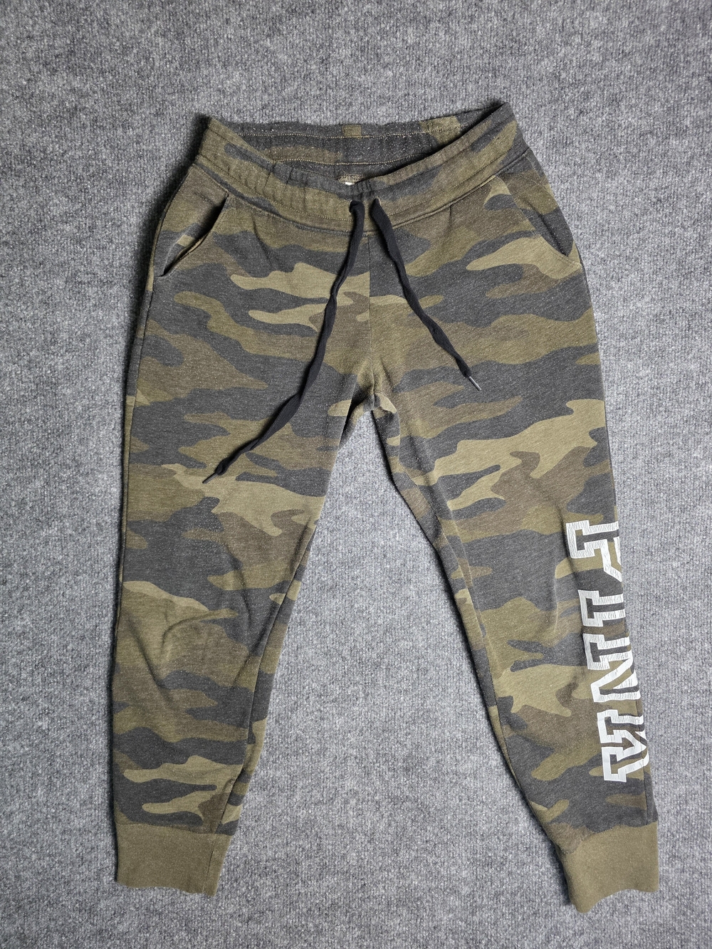 PINK Victoria's Secret Women's Camo Logo Jogger Sweatpants - Olive Green